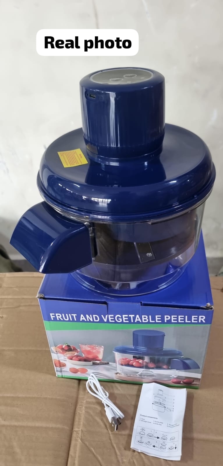 Wireless Rechargeable Electric Fruit & Vegetable Peeling Machine | 50W | 5-Blade | 1300mAh