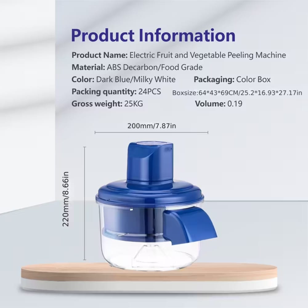 Wireless Rechargeable Electric Fruit & Vegetable Peeling Machine | 50W | 5-Blade | 1300mAh