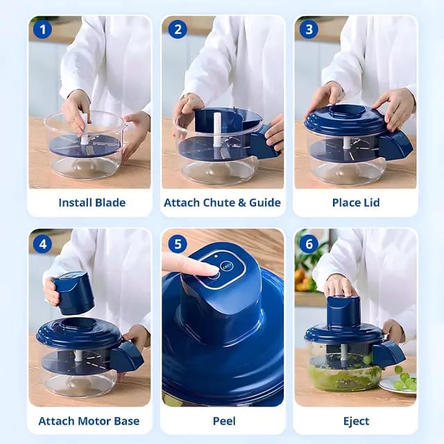 Wireless Rechargeable Electric Fruit & Vegetable Peeling Machine | 50W | 5-Blade | 1300mAh