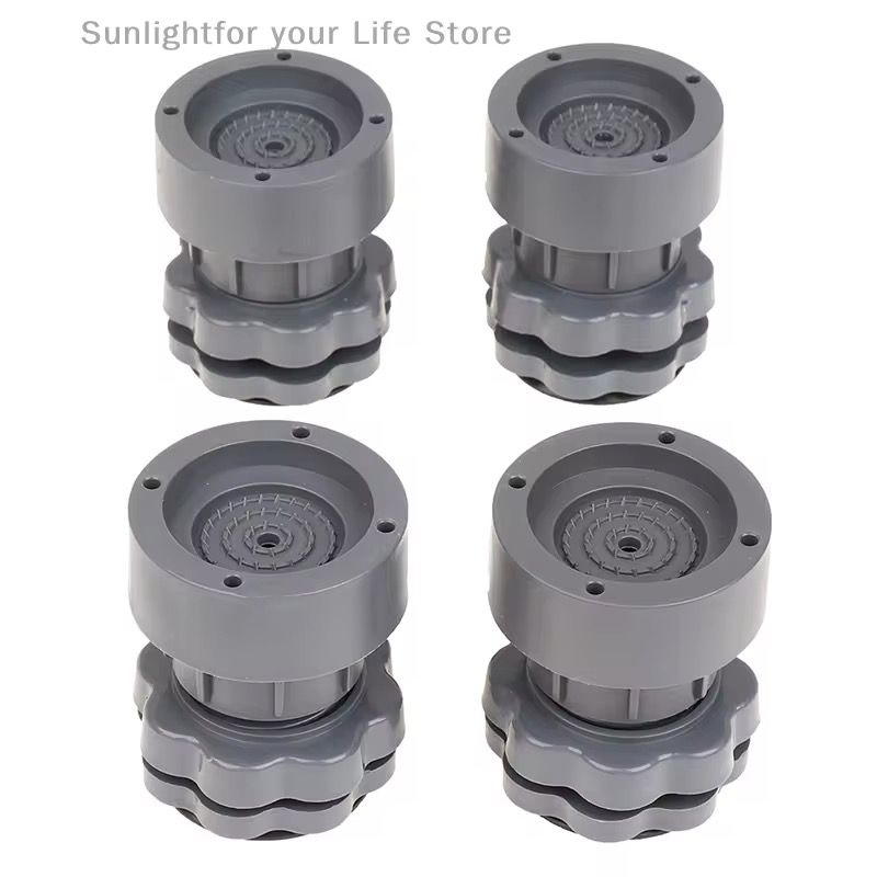 4-Piece Heavy Duty Adjustable Anti-Vibration Washing Machine Feet Pads – Non-Slip Shock Absorber