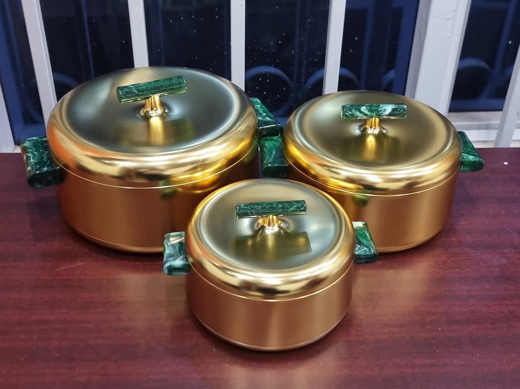 Forever Gold Insulated Hotpot Set of 3 | Premium Quality | 3 Colour Variants