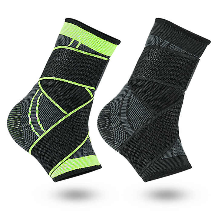 Compression Ankle Support Wrap with Adjustable Straps | 3D Knitted | Sports & Medical