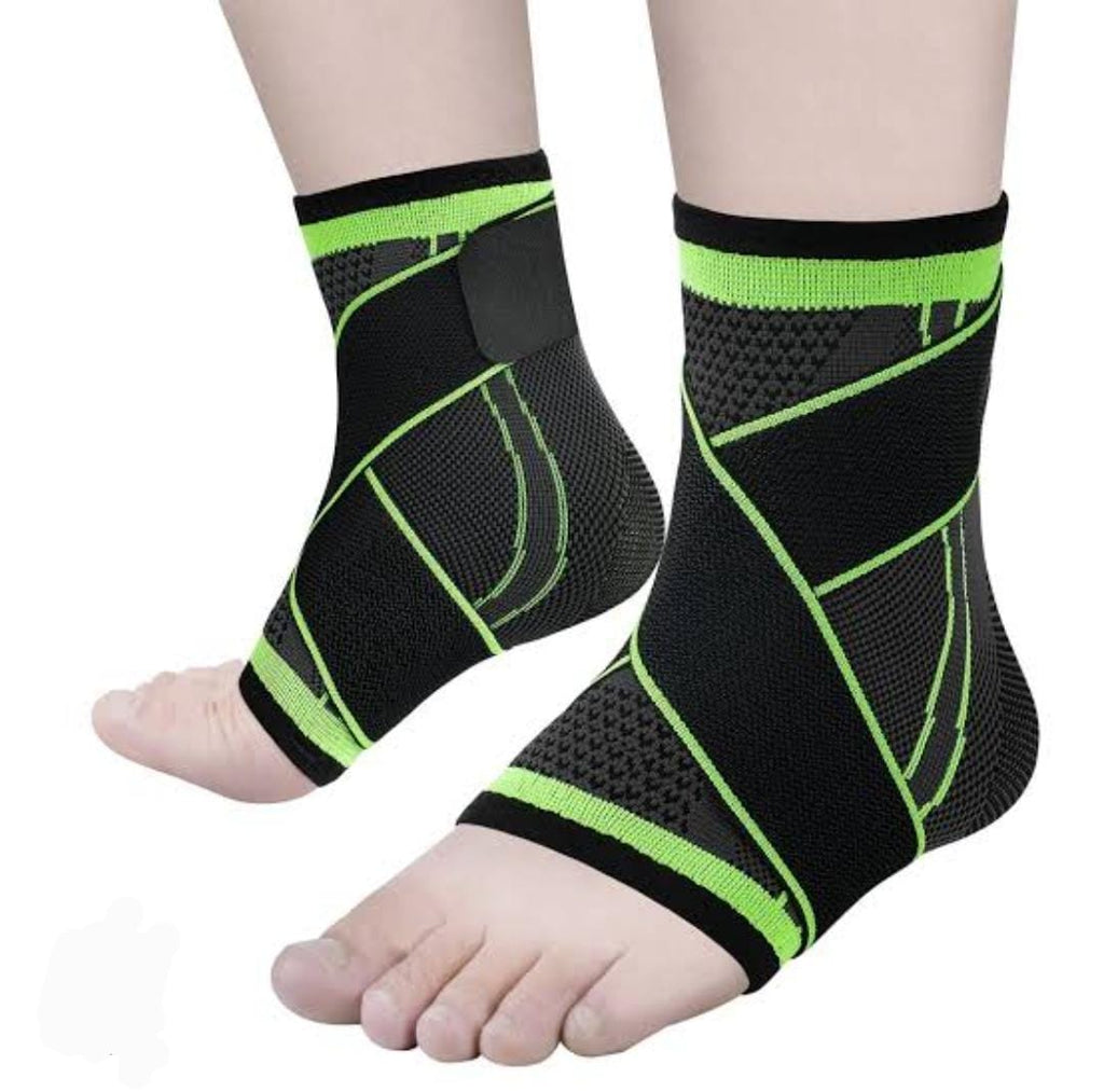 Compression Ankle Support Wrap with Adjustable Straps | 3D Knitted | Sports & Medical