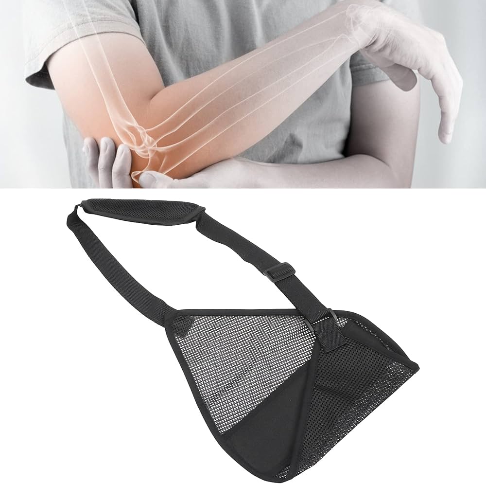 Medical Arm Support Shoulder Sling | Breathable Mesh | Adjustable Strap | Black