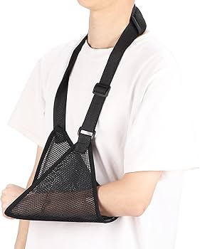 Medical Arm Support Shoulder Sling | Breathable Mesh | Adjustable Strap | Black
