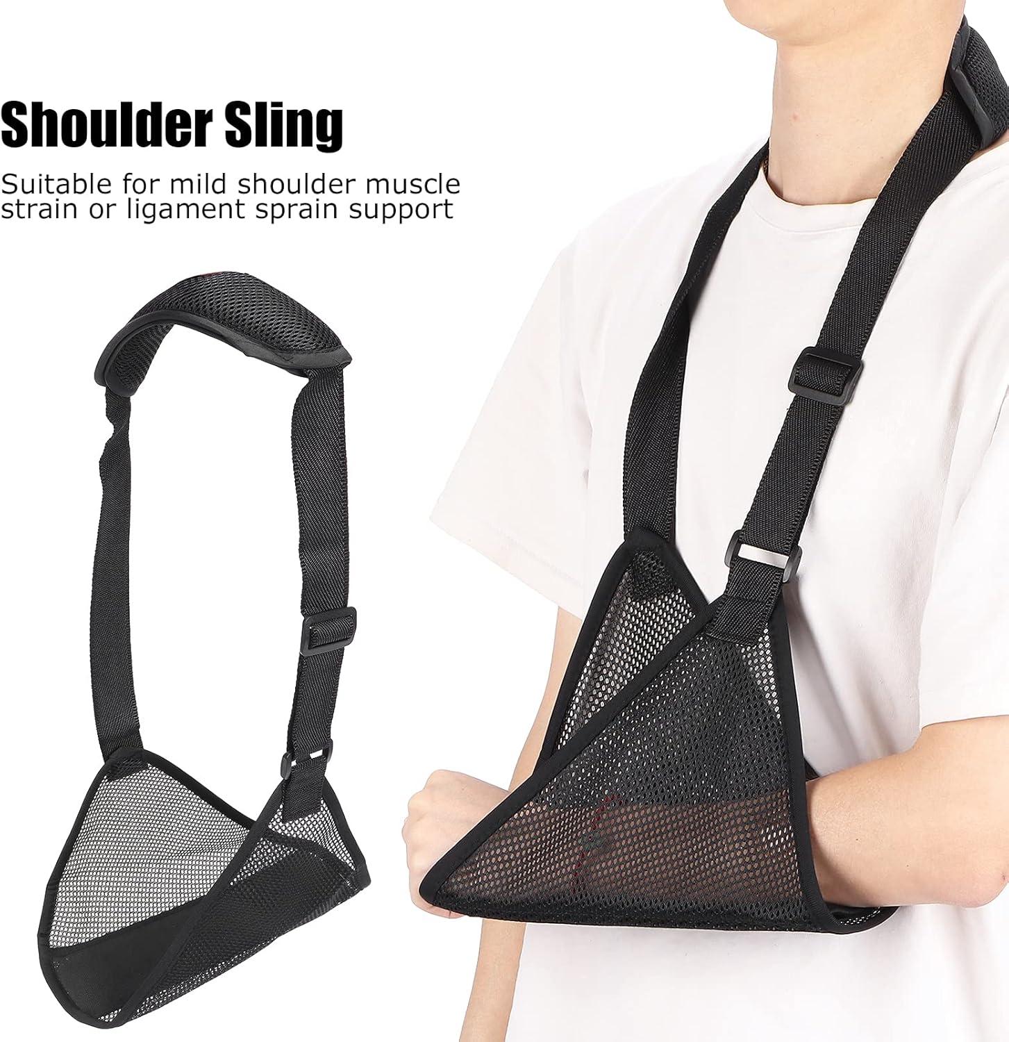 Medical Arm Support Shoulder Sling | Breathable Mesh | Adjustable Strap | Black