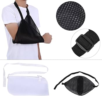 Medical Arm Support Shoulder Sling | Breathable Mesh | Adjustable Strap | Black