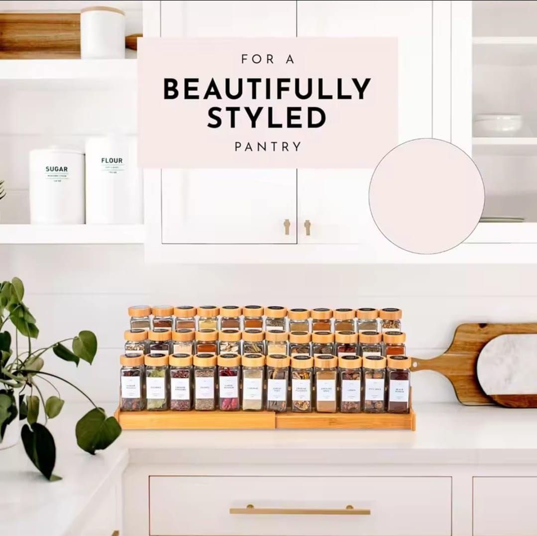 29-Piece Glass Spice Jars Set with Bamboo Lids, Labels & Funnel – 120ml (Food Grade)