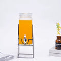 2.2L Glass Juice & Drink Dispenser with Black Metal Stand – Single, Double or Triple Set