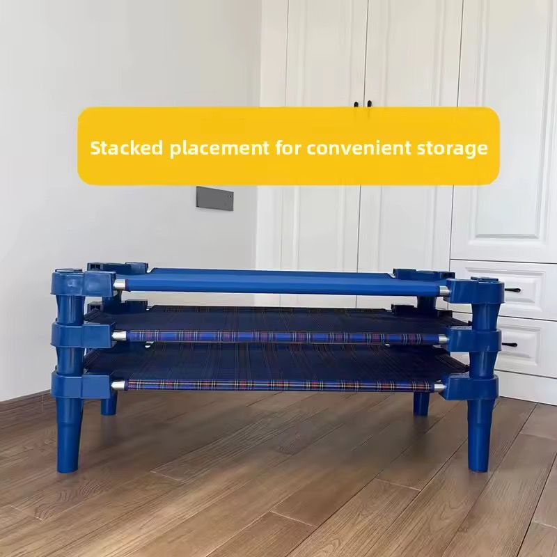 Stackable Kindergarten Nursery Lunch Break Bed – 150x58x26cm (Plaid)