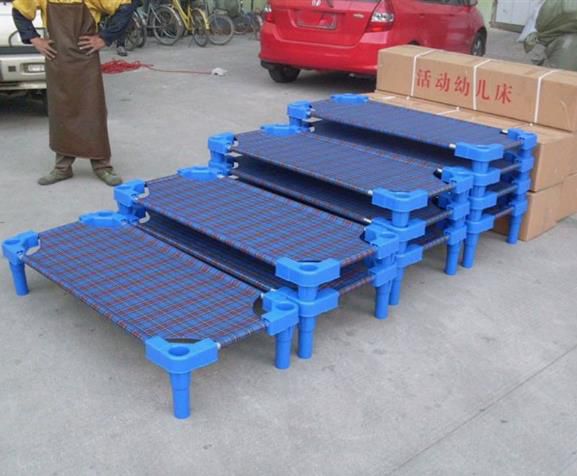 Stackable Kindergarten Nursery Lunch Break Bed – 150x58x26cm (Plaid)