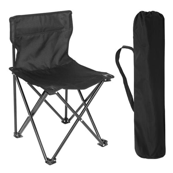 Foldable Metallic Frame Waterproof Canvas Camping Chair | Armless | Black, Red, Navy Blue & Jungle Green