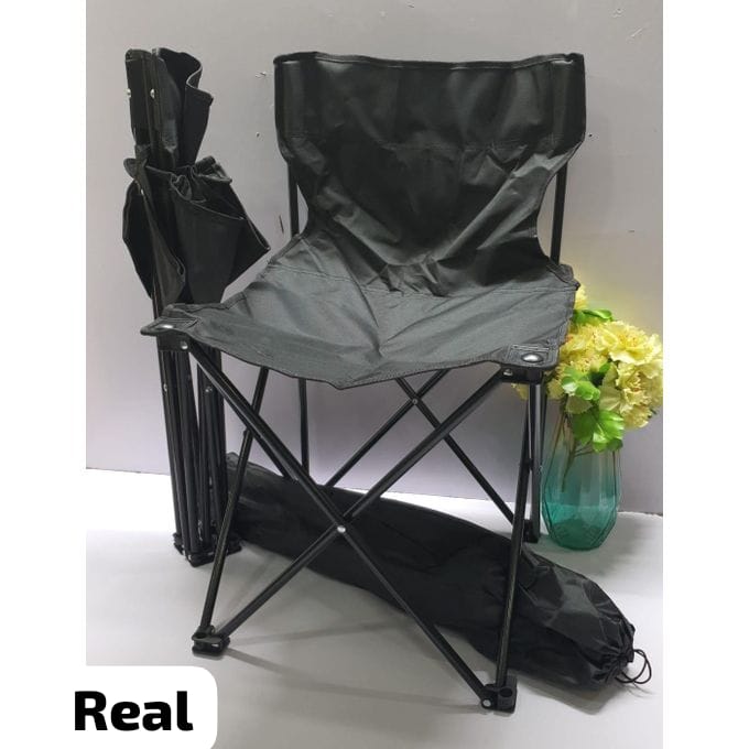 Foldable Metallic Frame Waterproof Canvas Camping Chair | Armless | Black, Red, Navy Blue & Jungle Green