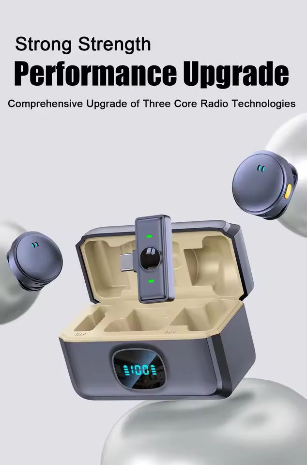 2.4G Wireless Lavalier Microphone – Dual Noise Reduction, Rechargeable, Magnetic Clip-On Mic