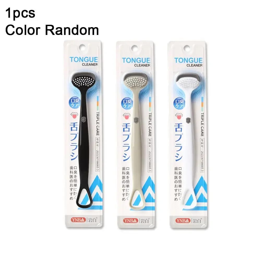 Silicone Tongue Cleaner & Scraper – Triple Care 3-in-1 (Colour Random)