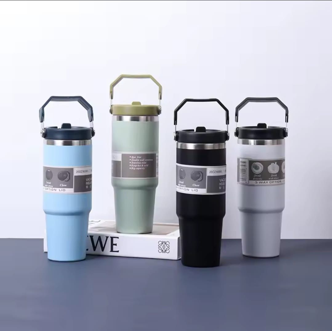 890ml Vacuum Insulated Thermal Travel Mug with Handle – Hot & Cold (Multiple Colours)