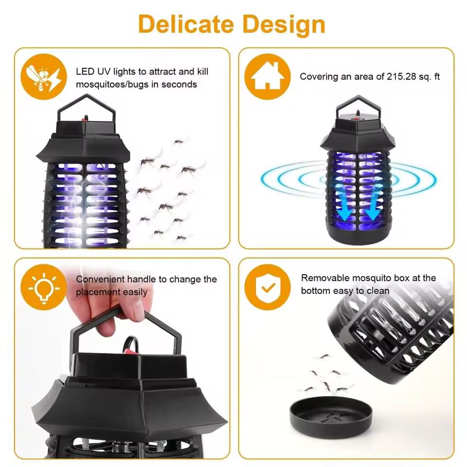 Electric LED UV Mosquito Killer Trap Lamp – Indoor & Camping Bug Zapper
