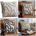 Boho Tufted Abstract Swirl Throw Pillow Cover – 45x45cm (3 Colours)