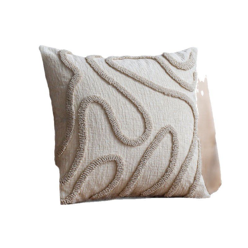 Boho Tufted Abstract Swirl Throw Pillow Cover – 45x45cm (3 Colours)
