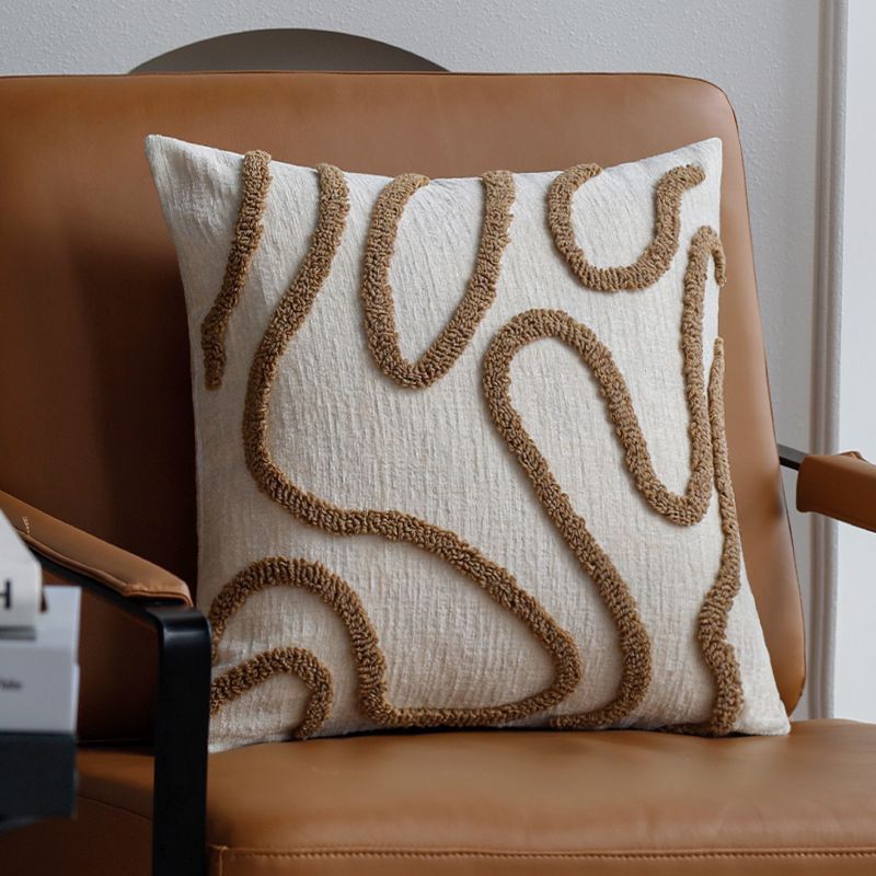 Boho Tufted Abstract Swirl Throw Pillow Cover – 45x45cm (3 Colours)