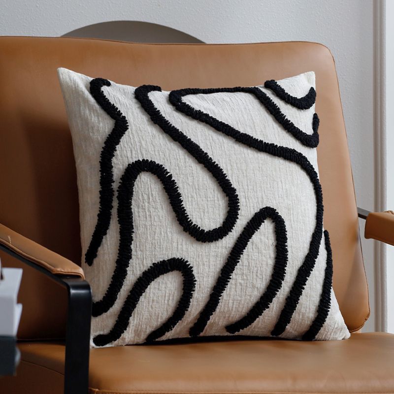 Boho Tufted Abstract Swirl Throw Pillow Cover – 45x45cm (3 Colours)