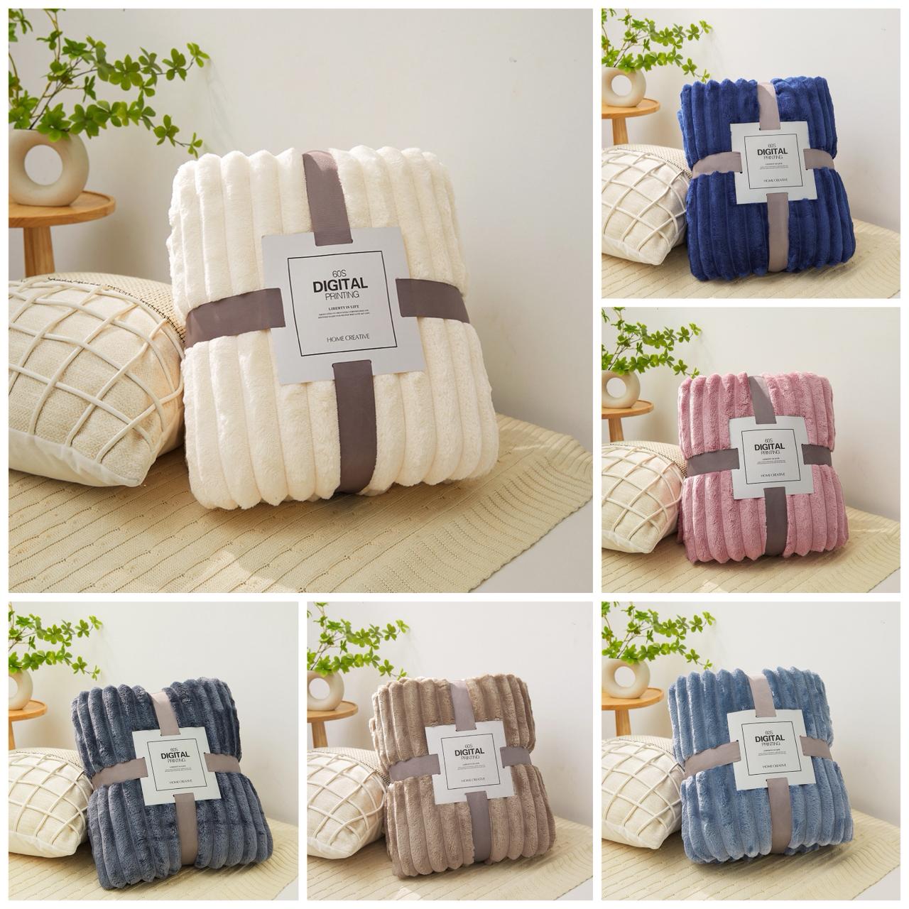 Fluffy Coral Velvet Flannel Plush Throw Blanket – 200x230cm (6 Colours)