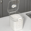 Mitong 15kg Large Capacity Transparent Acrylic Rice Storage Bucket with Flip Lid