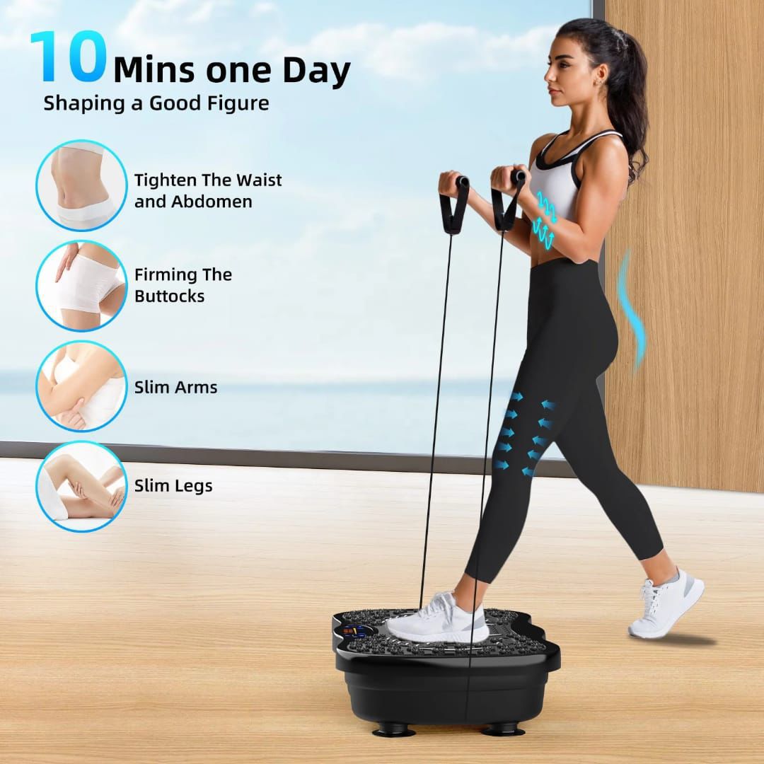 Electric Vibration Plate Body Slimmer | Bluetooth Music | Magnet Massage | 99 Levels | Remote Control