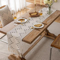 Knotted Tassel Boho Table Runner | Non-Slip | Washable | All Seasons | 33×224cm