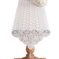 Retro French Lace Table Runner | White Embroidered | Tassel Ends | 40×260cm | Multi-Use