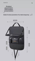 Premium Leather Car Back Seat Organizer | Foldable Table | Waterproof | 60x43cm | Multiple Pockets