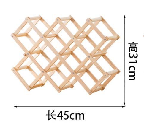 Foldable 10-Slot Wooden Wine Bottle Rack | Collapsible Diamond Design | 45x31cm | Home & Restaurant