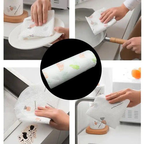 Reusable Absorbent Kitchen Towel Wiping Paper Roll | 40 Sheets | 8m Roll