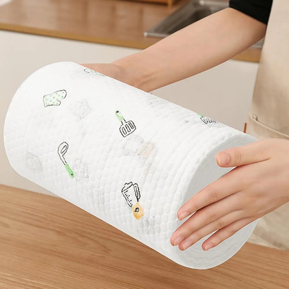Reusable Absorbent Kitchen Towel Wiping Paper Roll | 40 Sheets | 8m Roll