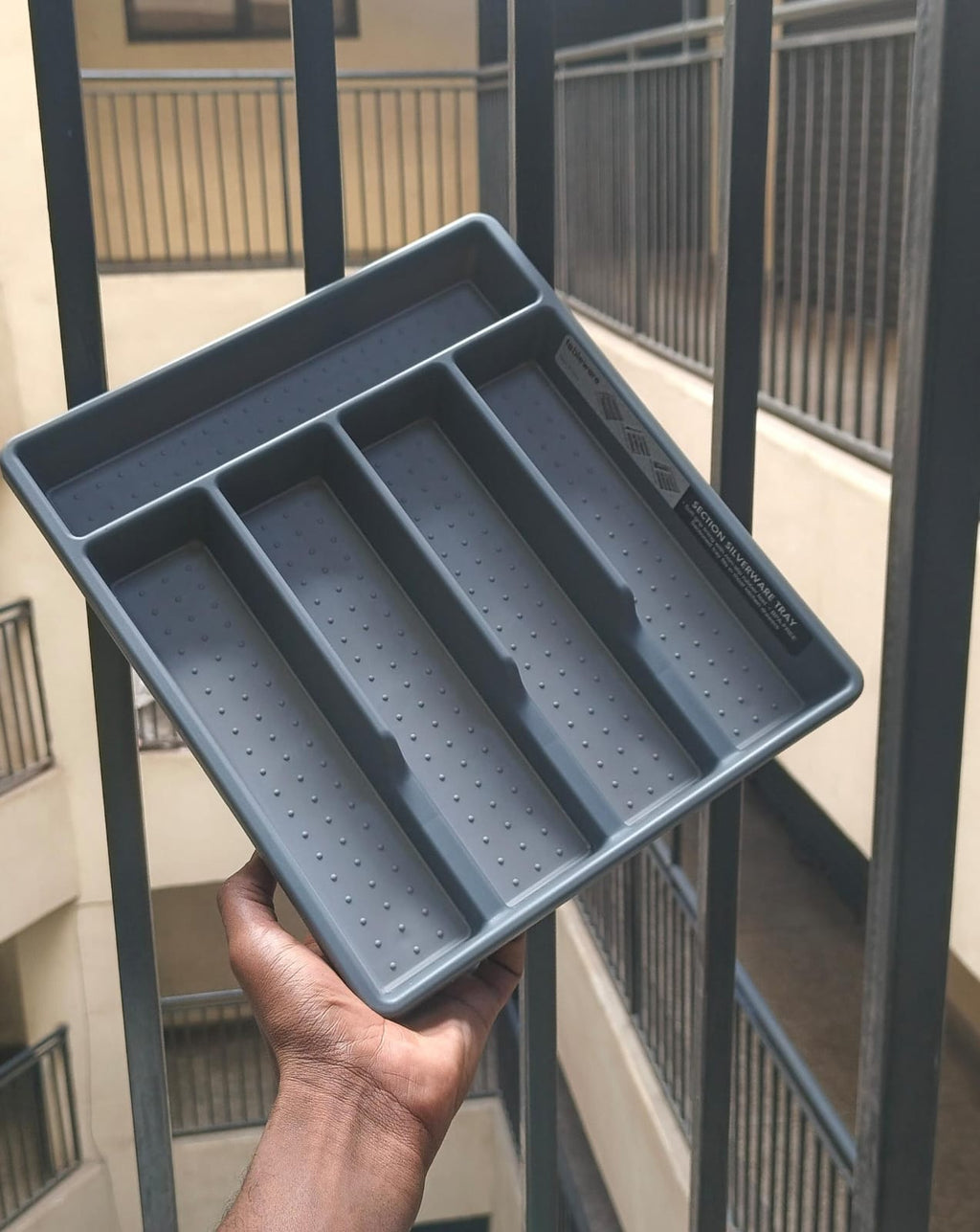 5-Section Cutlery Drawer Organiser Tray with Non-Slip Base