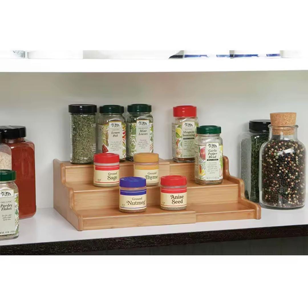 3-Tier Expandable Bamboo Spice & Storage Rack