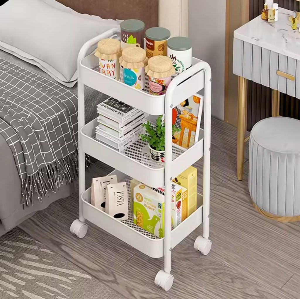 3-Tier Multifunctional Storage Trolley with Wheels