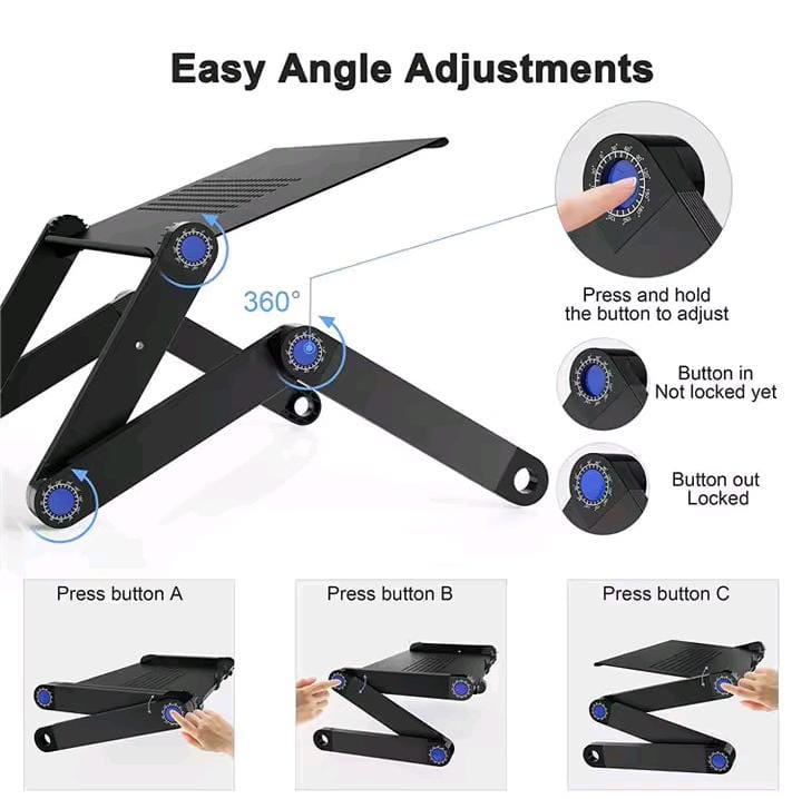 Adjustable Laptop Stand with Dual Cooling Fans & Mouse Pad Tray