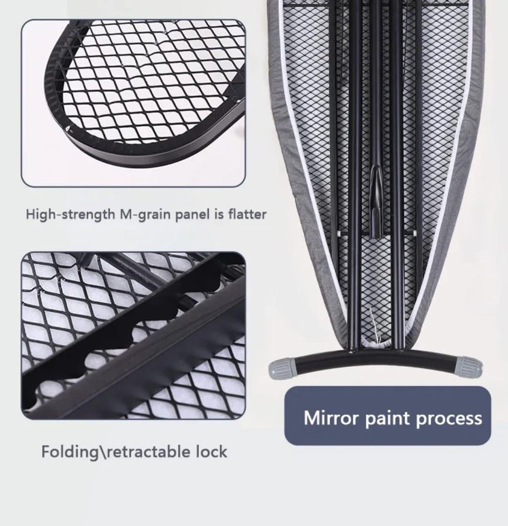 Metallic Ironing Board – Adjustable, Foldable & Portable (110x33cm)