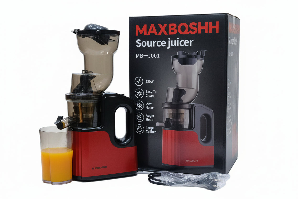 Maxboshh MB-J001 Slow Juicer – 250W Cold Press Auger Juicer, Large Calibre, Low Noise