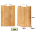 Large Bamboo Chopping Board with Stainless Steel Handle – 30x40cm