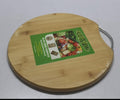 Round Bamboo Chopping Board with Stainless Steel Handle – 32cm