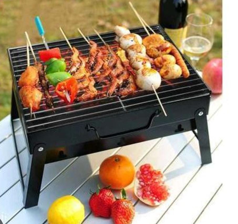 Portable Foldable Charcoal BBQ Grill – 35x27x20cm | Outdoor Barbecue Braai Stand
