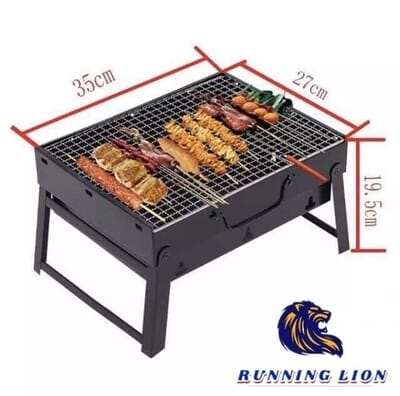 Portable Foldable Charcoal BBQ Grill – 35x27x20cm | Outdoor Barbecue Braai Stand