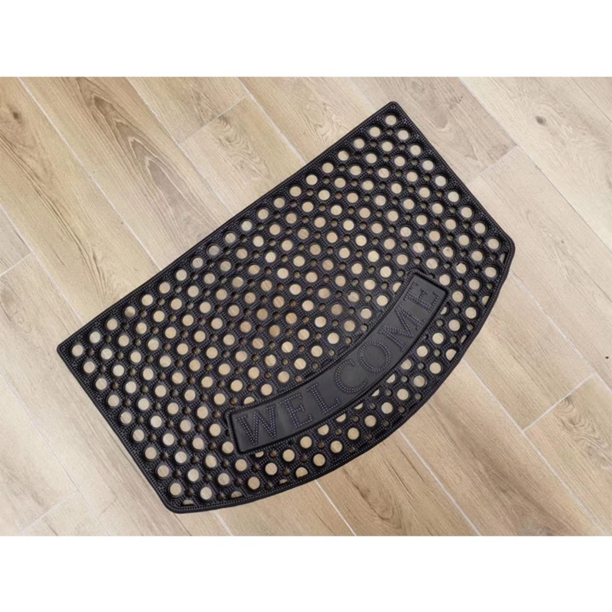 Half-Moon Welcome Rubber Doormat – 50x80cm | Anti-Slip Heavy Duty Entrance Mat