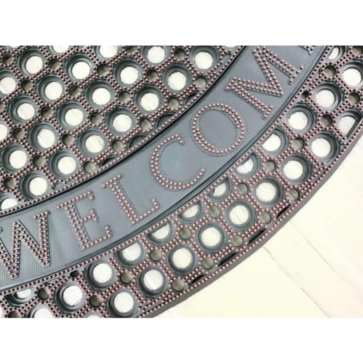 Half-Moon Welcome Rubber Doormat – 50x80cm | Anti-Slip Heavy Duty Entrance Mat