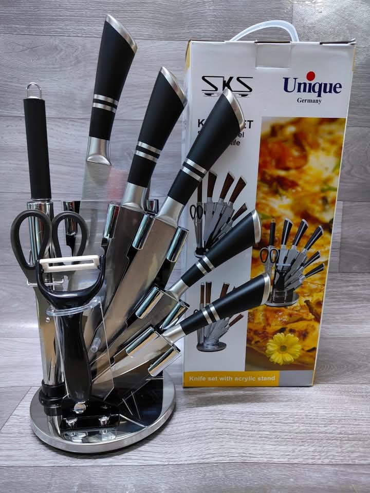 Unique Germany SKS 9-Piece Stainless Steel Knife Set with Acrylic Stand