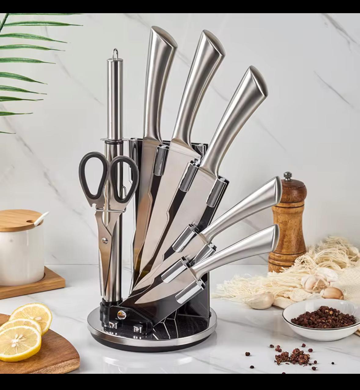 Unique Germany SKS 9-Piece Stainless Steel Knife Set with Acrylic Stand