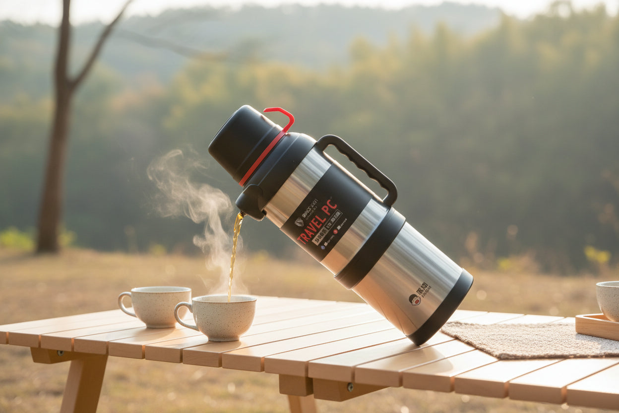 4.0L Large Capacity Travel Flask – SUS304 Stainless Steel, Black