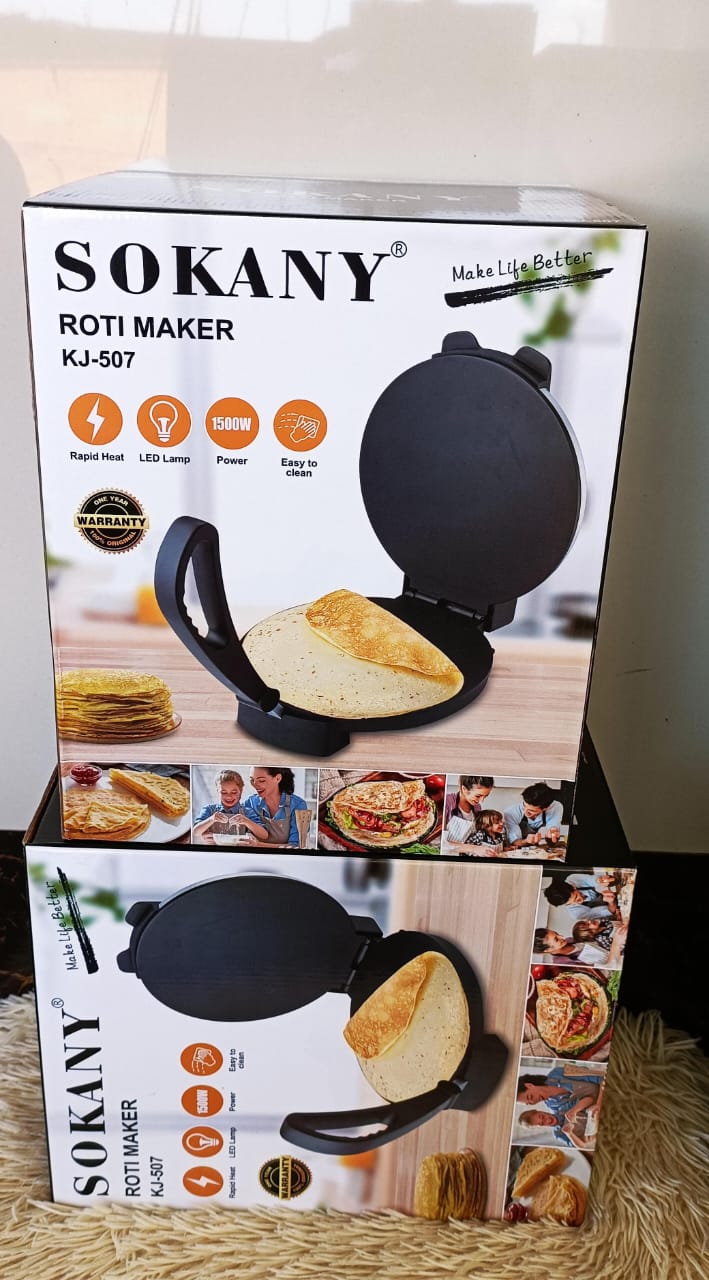 Sokany 12 Inch Electric Chapati & Roti Maker KJ-507 – 1500W, 3-Pin